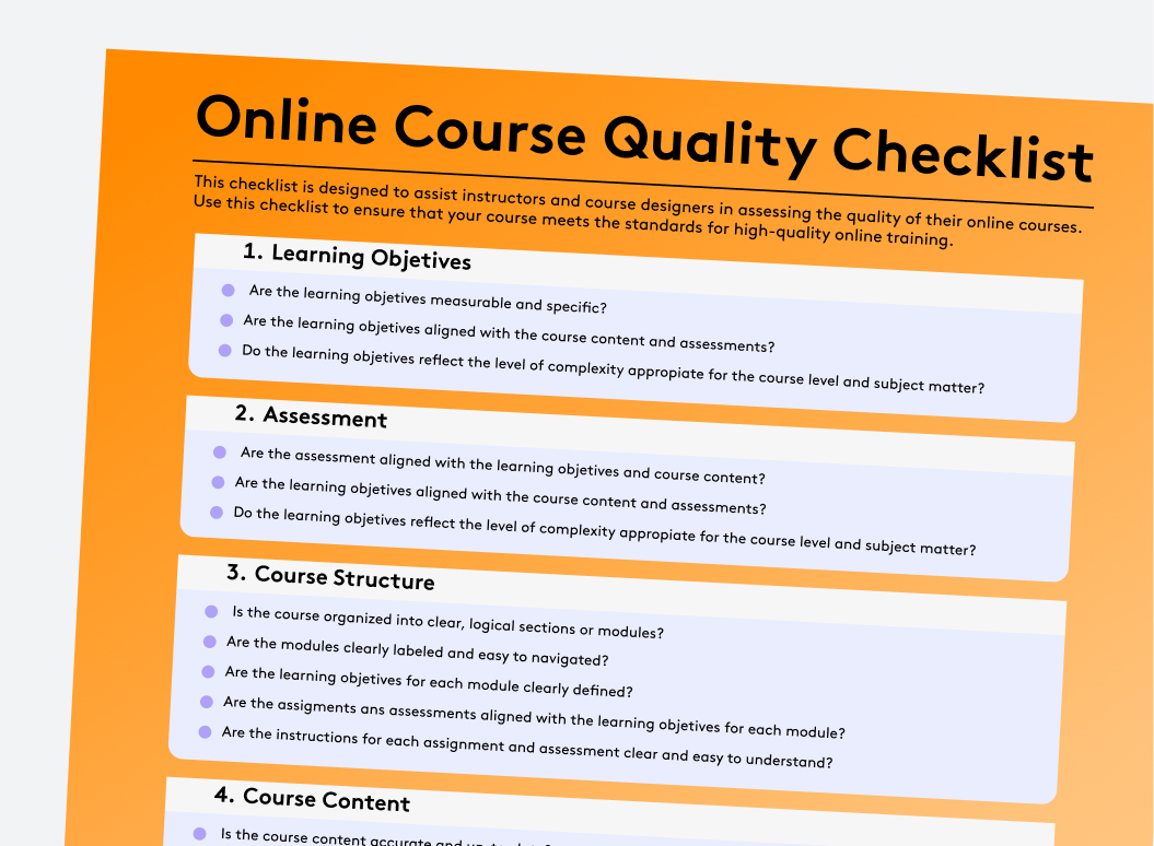 This online course checklist covers image 2