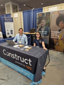 Fred du Bois (left) and Meghann Caldwell found the attendees of the 2025 UPCEA Conference curious and attentive.